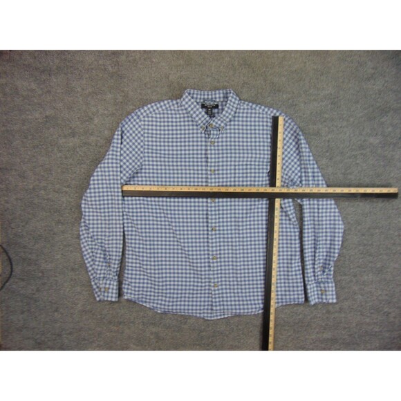 Nordstrom Shirt Mens 2XL Trim Fit Gray White Check Long Sleeve - Picture 4 of 9